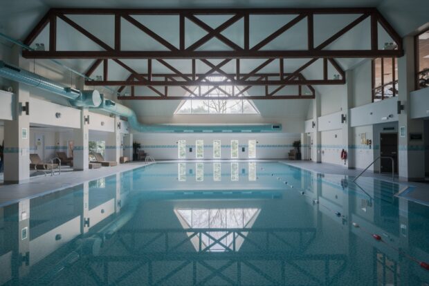 Greater Manchester empty swimming pool fine art colour print, framed