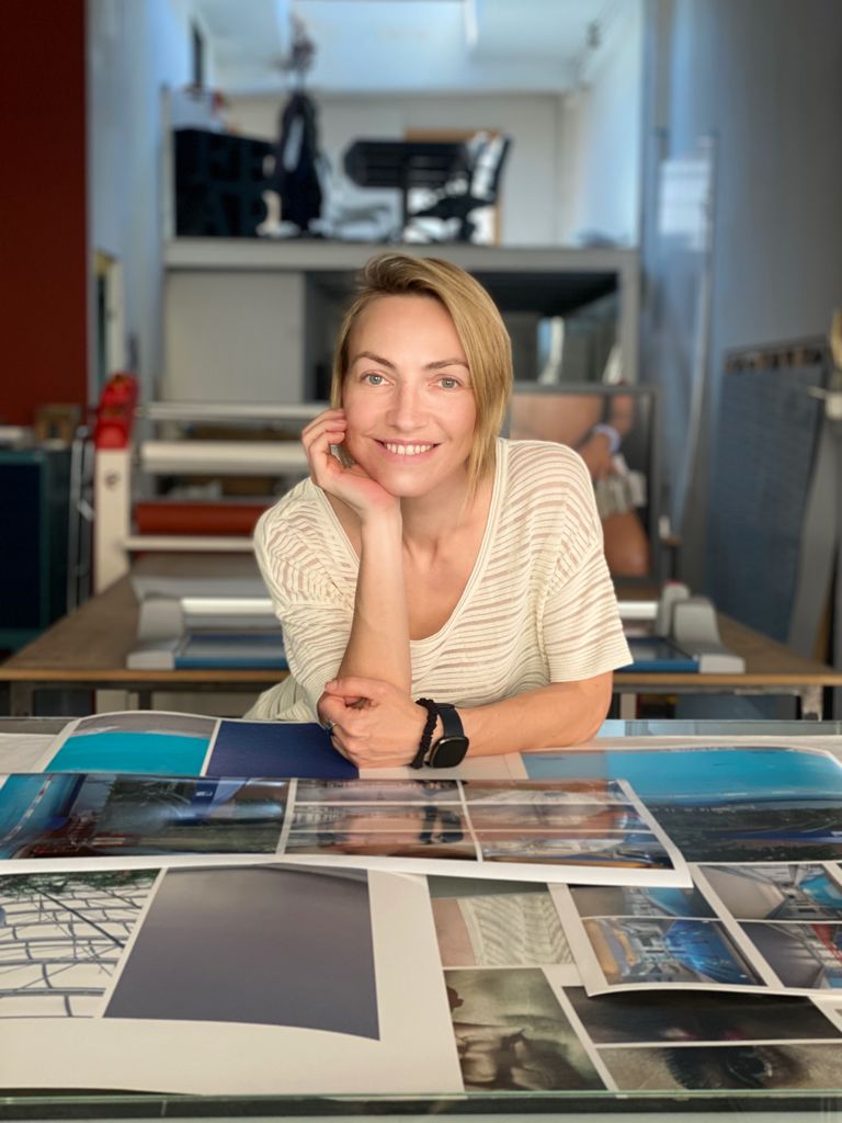 Anna Dobrovolskaya-Mints in her print studio